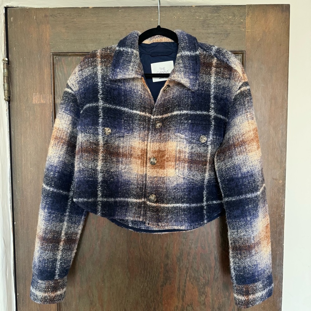Wilfred Blue and Brown Plaid Jacket
